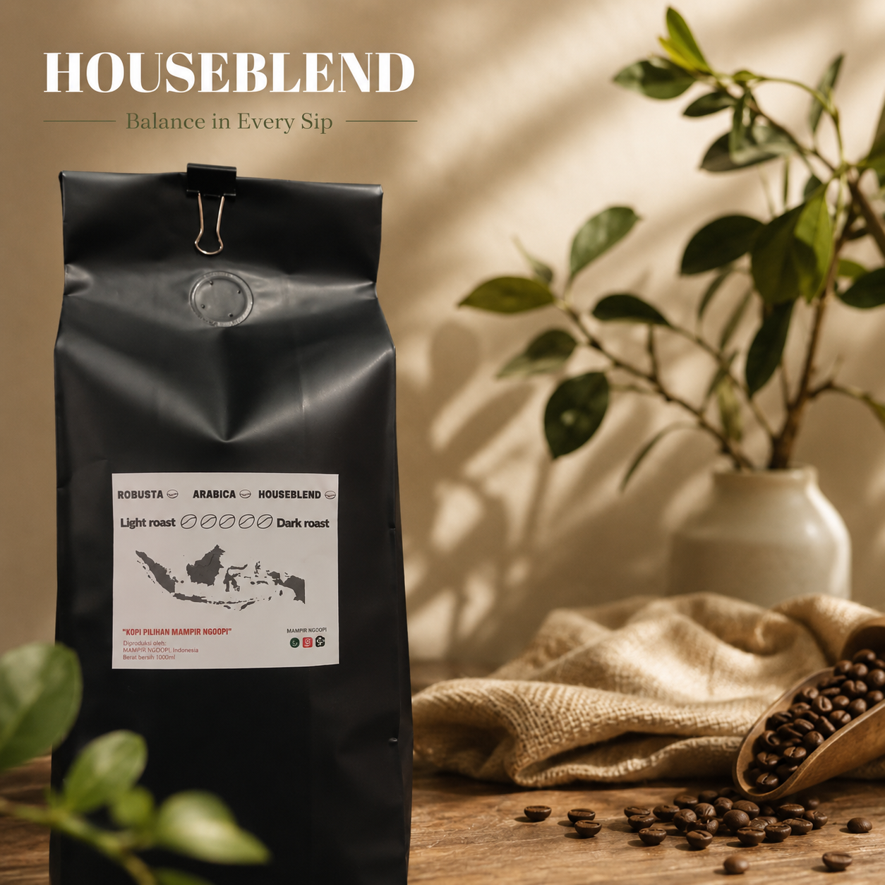 Roastbean Houseblend Arabika 70% dan Robusta 30%